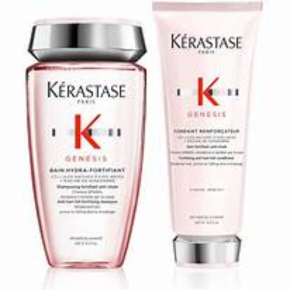 Kerastase Genesis Bain Hydra Fortifiant Shampoo 8.5 oz and Fondant Renforcateur